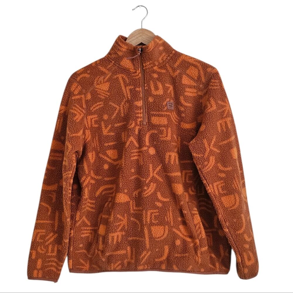 Billabong Boundary Mock 3 Half Zip Fleece Pullover Adobe Aztec Sz M Gorpcore